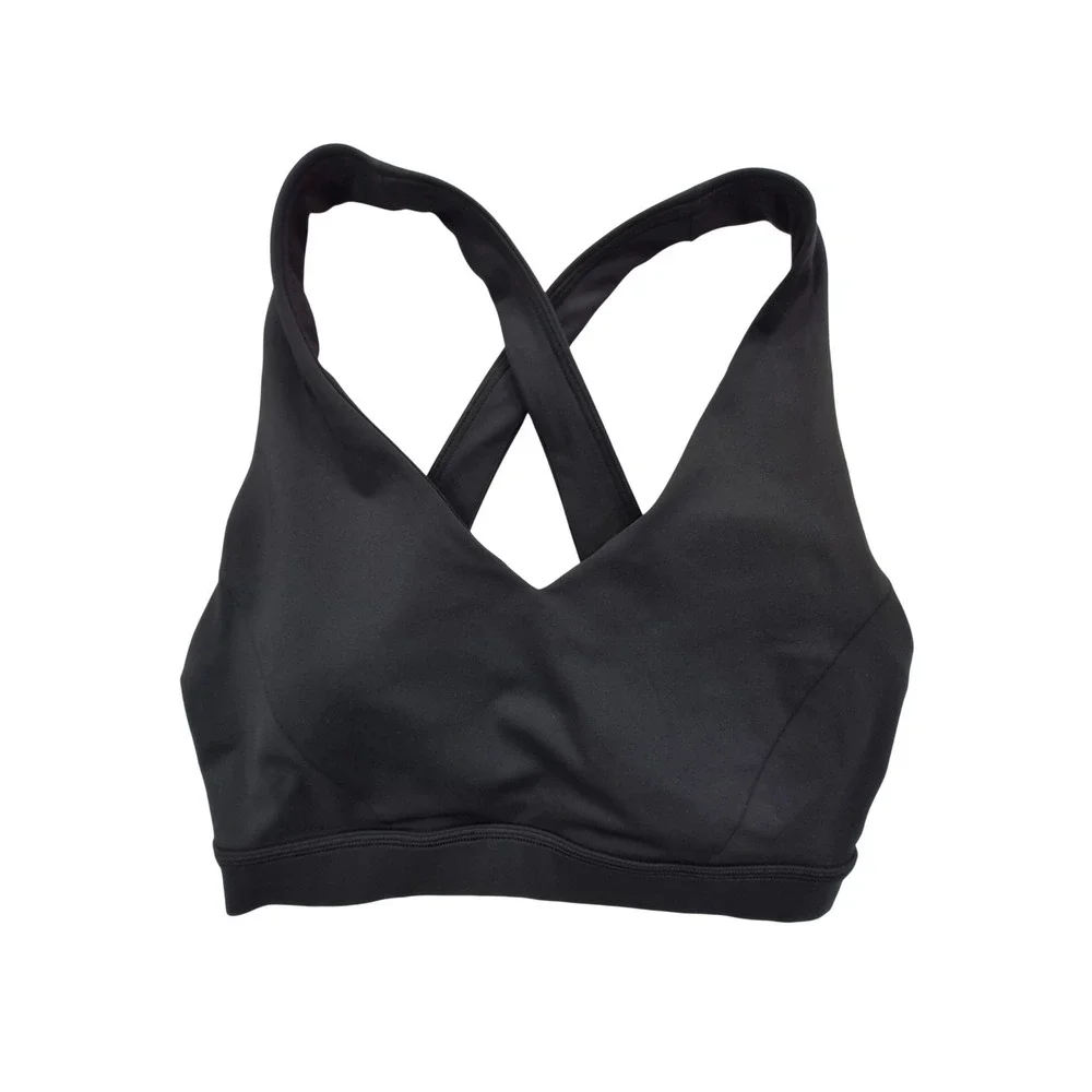 Lululemon Pushing Limits Sports Bra Women's Size 4 Black Strappy